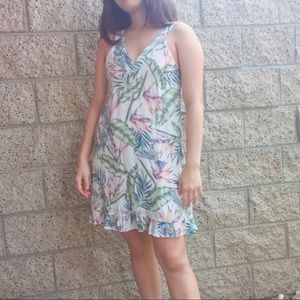 Green floral summer dress